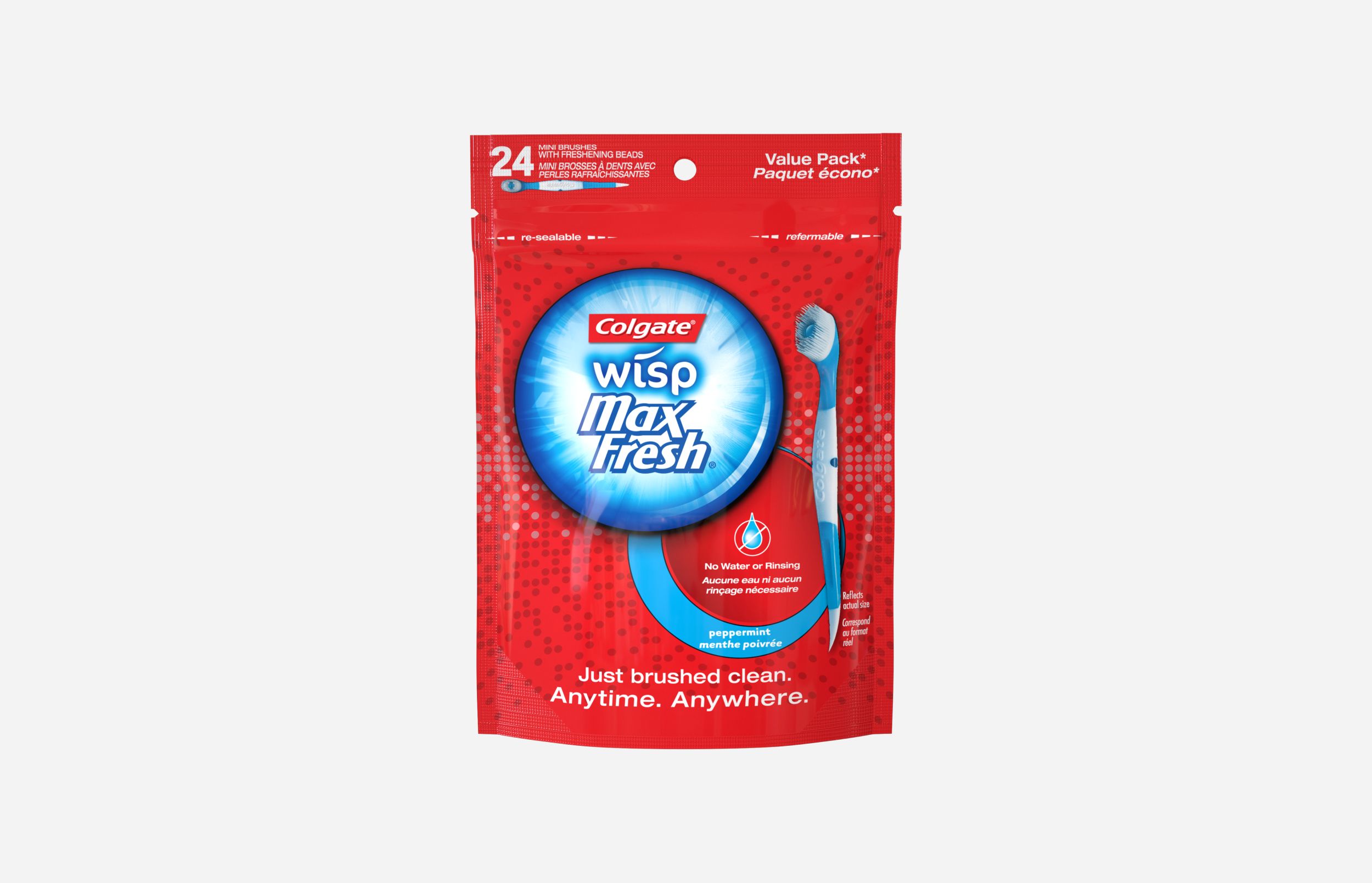 Colgate Max Fresh Wisp Minicepillo de dientes desechable, menta, Hierbabuena