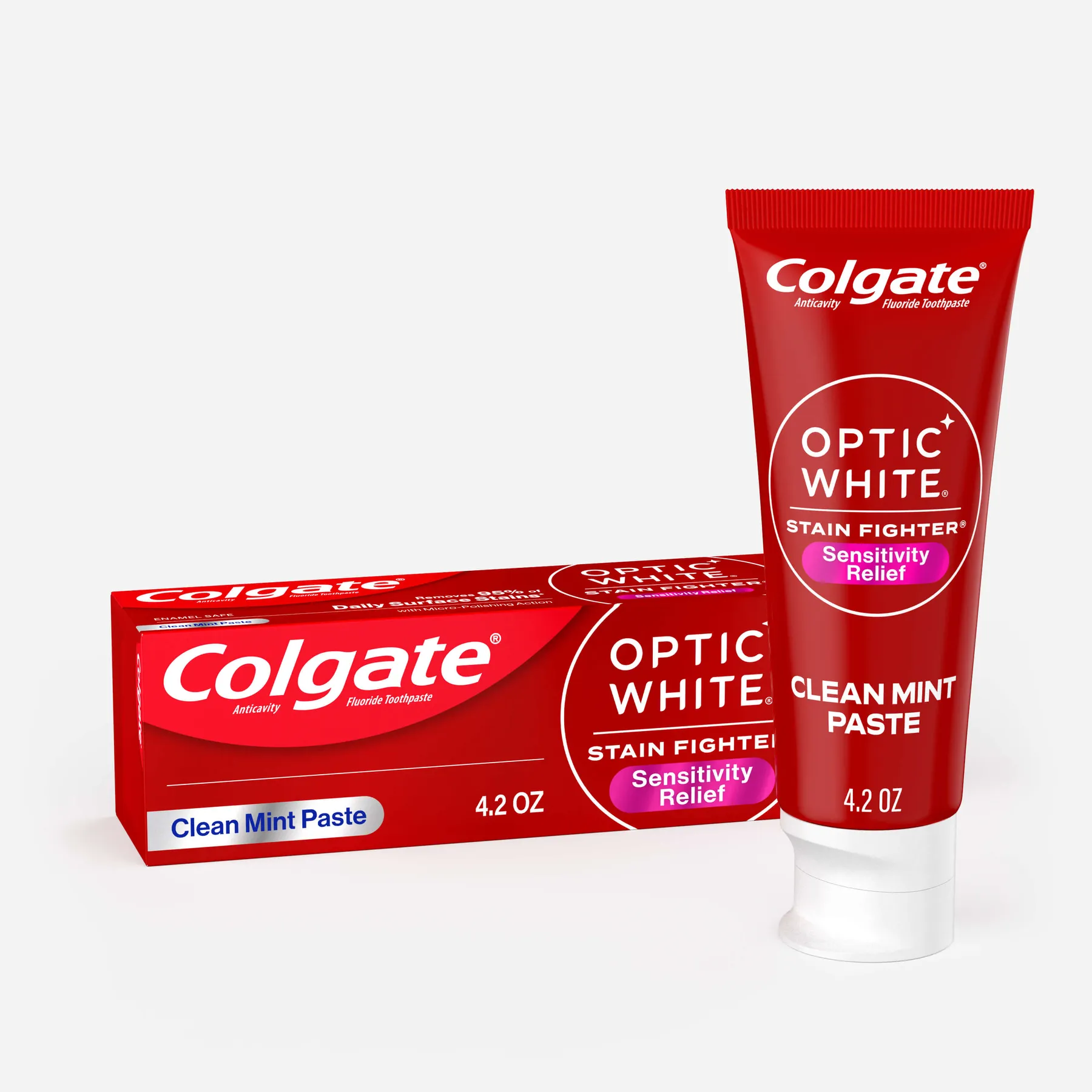 Optic White Stain Fighter Sensitivity Relief Whitening Toothpaste - Colgate  - Colgate