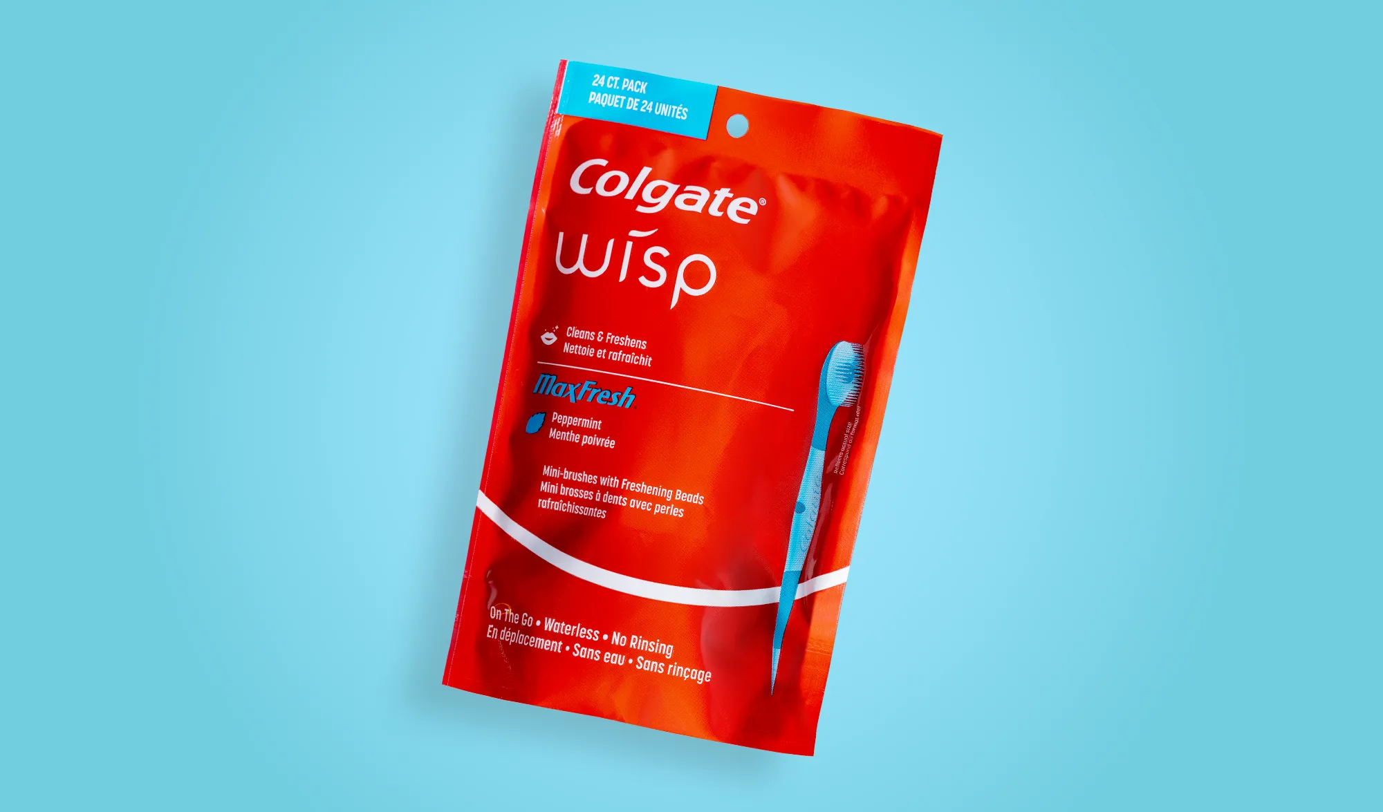 Colgate Max Fresh Wisp Disposable Mini Travel Toothbrushes.