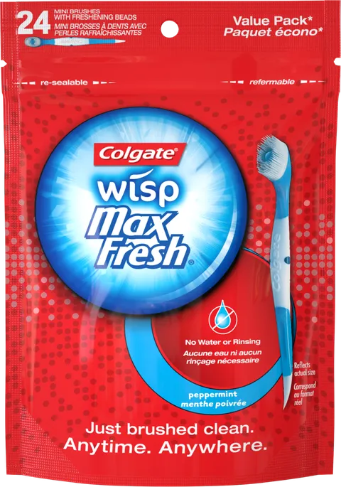 Max Fresh Wisp Disposable Mini Travel Toothbrushes Colgate