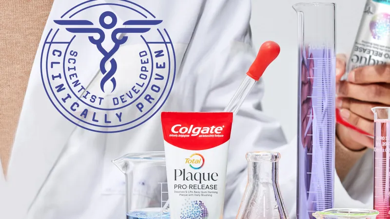 Scientists with Colgate Total Plaque Pro-Release Toothpaste