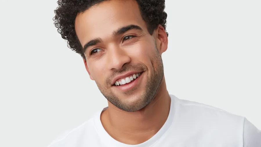 man smiling brightly